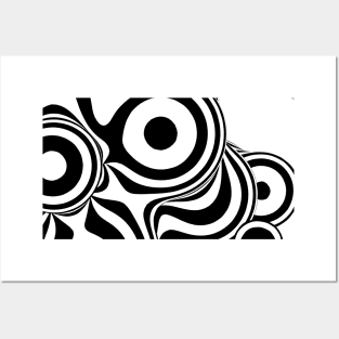 Abstract Circles Art black and white Posters and Art